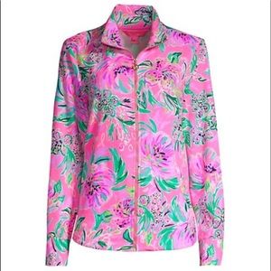 Lilly Pulitzer Leona Zip Up, XXL Cockatoo Pink